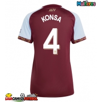 Camisa de Futebol Aston Villa Ezri Konsa #4 Equipamento Principal Mulheres 2025-26 Manga Curta